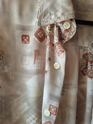 Camisa vintage manga corta estampada
