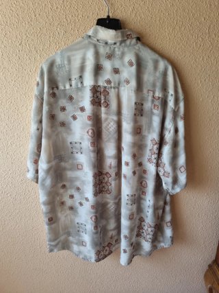 Camisa vintage manga corta estampada