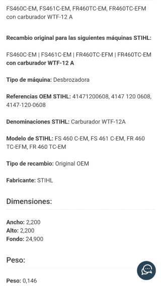 Carburador STIHL 41471200608 WTF-12A