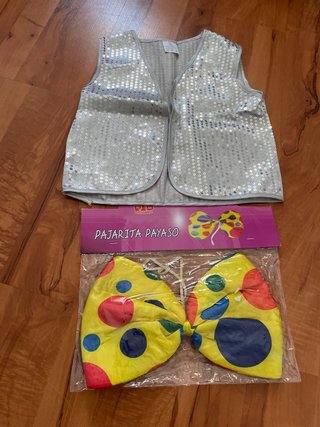 Disfraz Payaso Chaleco Lentejuelas y Pajarita