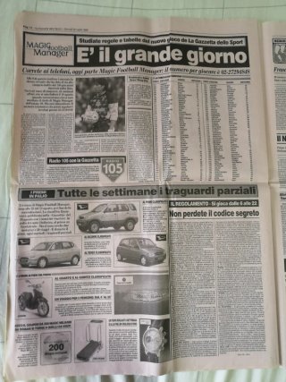 Giornale La Gazzetta dello Sport 22 Luglio 1999