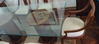 Mesa de cristal con 6 sillas