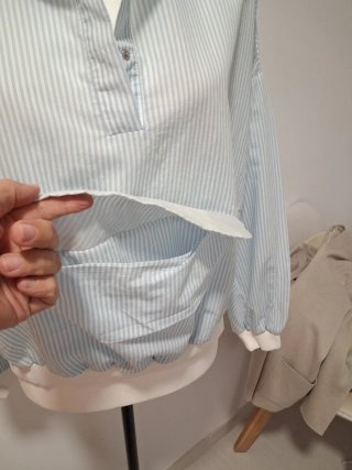 Camisa Bimba y Lola Rayas Azul Blanco,  oversize
