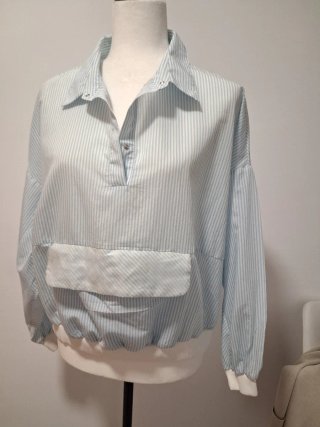Camisa Bimba y Lola Rayas Azul Blanco,  oversize