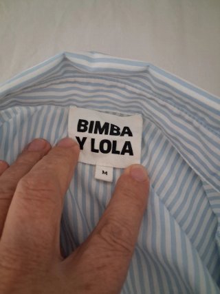 Camisa Bimba y Lola Rayas Azul Blanco,  oversize