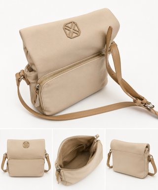 Bolso bandolera beige elegante