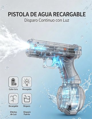 Pistola de agua electrica recargable(3colorea