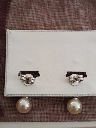 PENDIENTES PERLAS  de MALLORCA PLATA DE 1 LEY