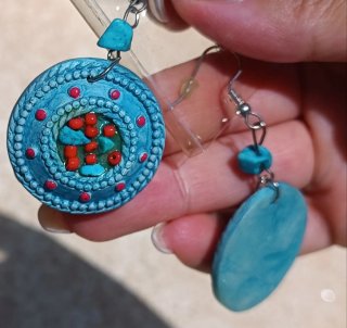 2 Pares Pendientes Vintage diferentes materiales
