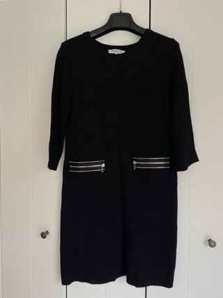 Vestido Negro Morgan con Cremalleras