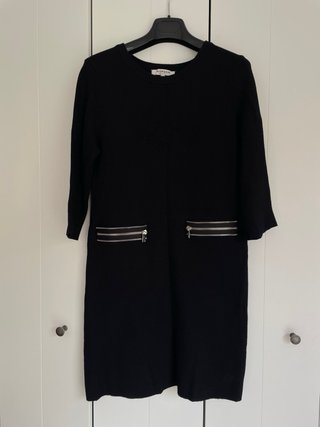 Vestido Negro Morgan con Cremalleras