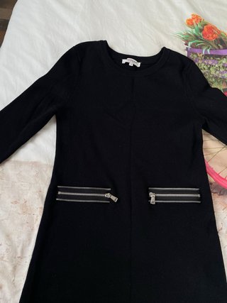 Vestido Negro Morgan con Cremalleras