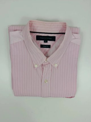 Camisa Tommy Hilfiger Rayas Rosas Talla L