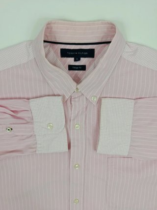 Camisa Tommy Hilfiger Rayas Rosas Talla L