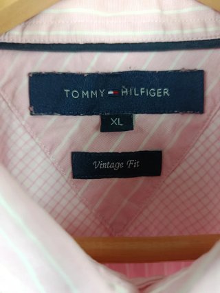 Camisa Tommy Hilfiger Rayas Rosas Talla L