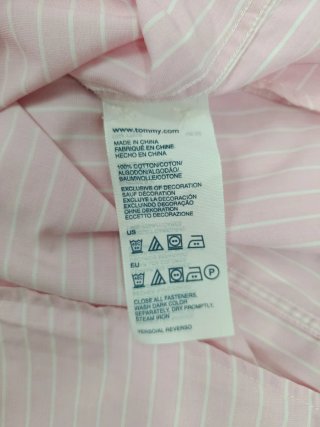 Camisa Tommy Hilfiger Rayas Rosas Talla L