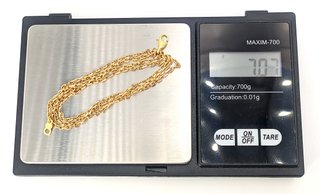 Cadena Forzada de oro de 18k, 7.07 g, 51.5 cm.