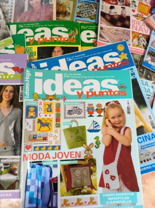 Revistas de ideas y punto de cruz, ganchillo, etc