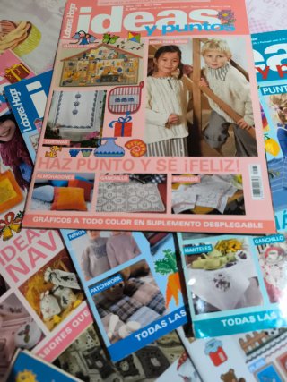 Revistas de ideas y punto de cruz, ganchillo, etc