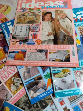 Revistas de ideas y punto de cruz, ganchillo, etc