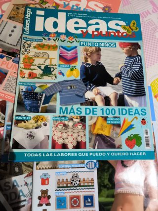 Revistas de ideas y punto de cruz, ganchillo, etc