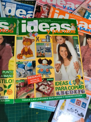 Revistas de ideas y punto de cruz, ganchillo, etc