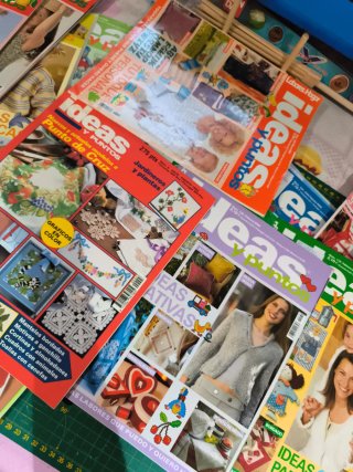 Revistas de ideas y punto de cruz, ganchillo, etc