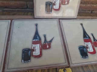 Juego de 5 posavasos antiguos