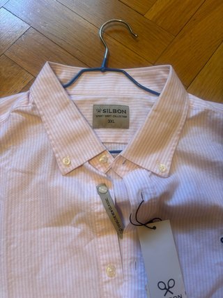 Camisa Silbon Oxford Rayas Rosa Talla XXXL