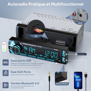 Radio Coche 1DIN Bluetooth Manos Libres 4x65W