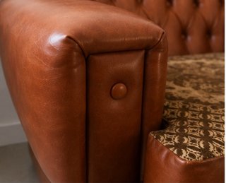 Sillón Vintage Piel Chester Marrón y Dorado