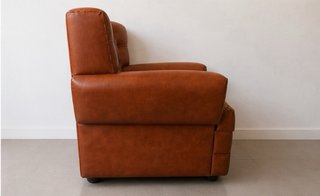 Sillón Vintage Piel Chester Marrón y Dorado