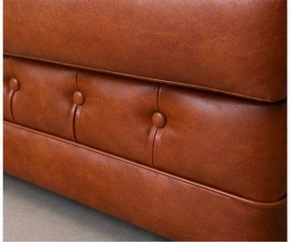 Sillón Vintage Piel Chester Marrón y Dorado
