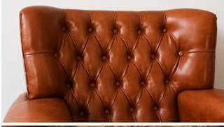 Sillón Vintage Piel Chester Marrón y Dorado