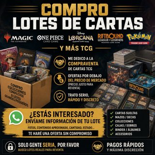 Lotes de Cartas TCG: Magic, OP, Lorcana, Riftbound