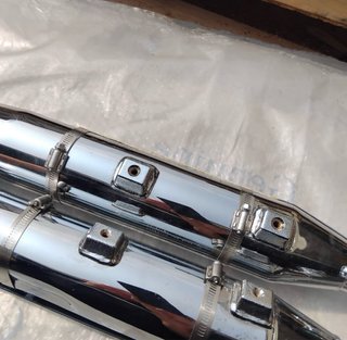 Coppia scarichi Harley Davidson cromati