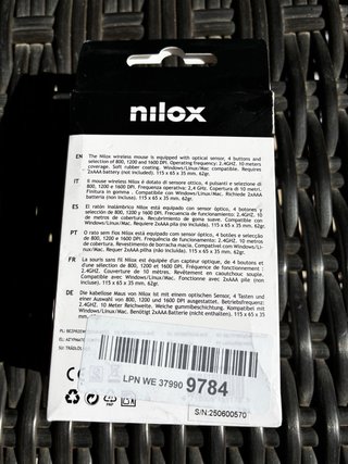 Raton inhalambrico Nilox nuevo mowi1001