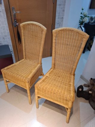 Pareja Sillas Mimbre 100x45x52cm