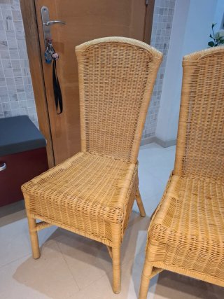 Pareja Sillas Mimbre 100x45x52cm