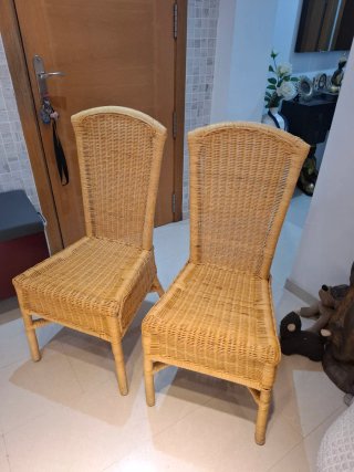 Pareja Sillas Mimbre 100x45x52cm