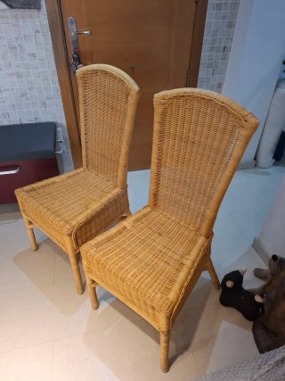 Pareja Sillas Mimbre 100x45x52cm