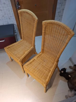 Pareja Sillas Mimbre 100x45x52cm