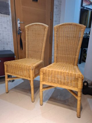 Pareja Sillas Mimbre 100x45x52cm