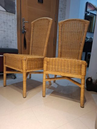 Pareja Sillas Mimbre 100x45x52cm