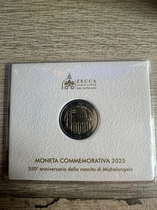 Vaticano 2025 Moneda Conmemorativa Michelangelo