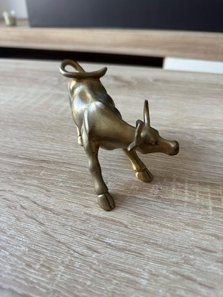 Toro Wall Street Latón Macizo Figura Decorativa