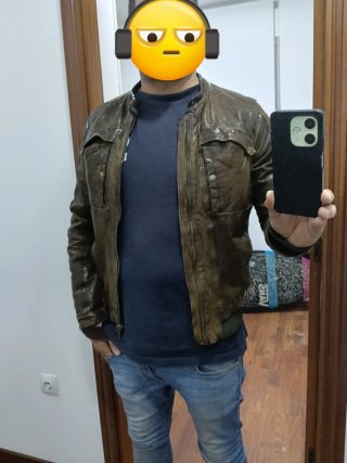 Chaqueta de Piel Chevignon Marrón Talla L
