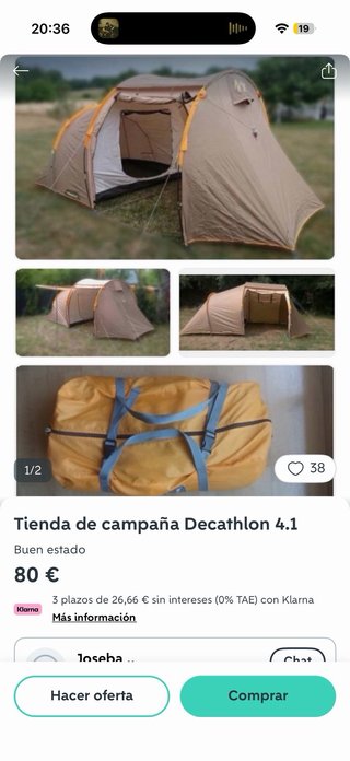 Tienda de campaña Quechua T4.1 Usada 1 vez,