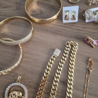 Lote de joyas de oro laminado 14K