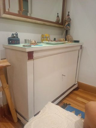 Mueble recibidor zapatero madera maciza